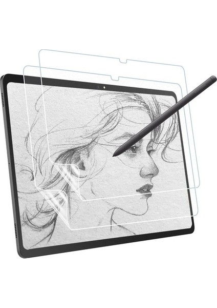 Samsung Galaxy Tab S7 Fe Kılıf 2021 12.4 Inç Uyumlu Paper Like Ekran Koruyucu Nano Kırılmaz Kağıt Hissi Mat Yüzey (Model SM-T730,T735,T737)