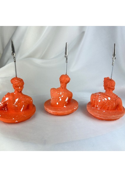 Turuncu Venus David ve Apollo Kaideli Heykel Splash Not Tutucu 3'lü Set Fotoğraf Tutucu modelleri