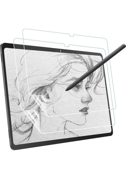 Samsung Galaxy Tab S7 Fe Lte Kılıf 2021 12.4 Inç Uyumlu Paper Like Ekran Koruyucu Nano Kırılmaz Kağıt Hissi Mat Yüzey (Model SM-T730,T733,T735,T737)