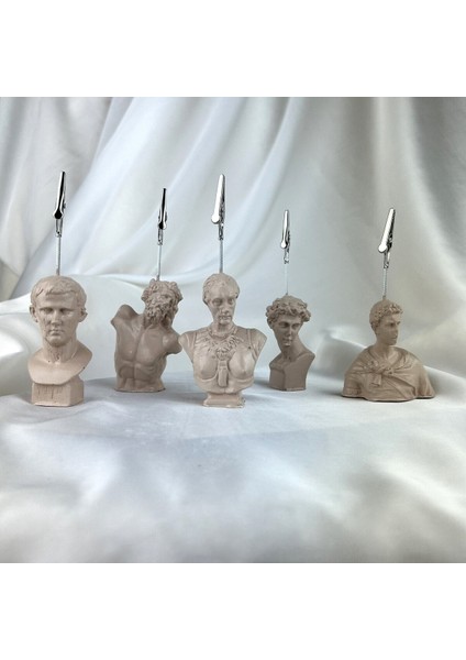 Krem Agrippa Sezar Laocoon St george ve JuliaNo Heykel 5'li Not Tutucu Set Fotoğraf Tutucu