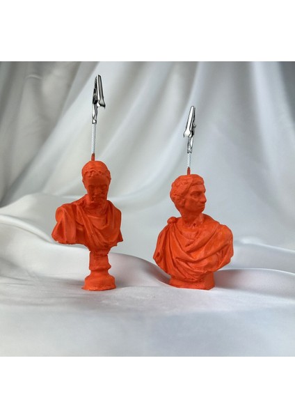 Turuncu Michelangelo ve Brutus Heykel 2'li Not Tutucu Set