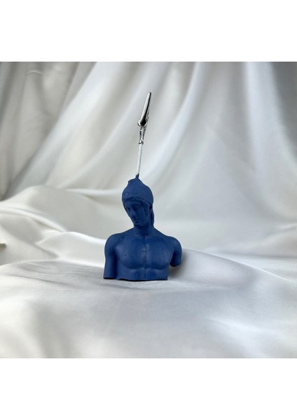 Gri Mavi Ares Heykel Not Tutucu Fotoğraf Tutucu