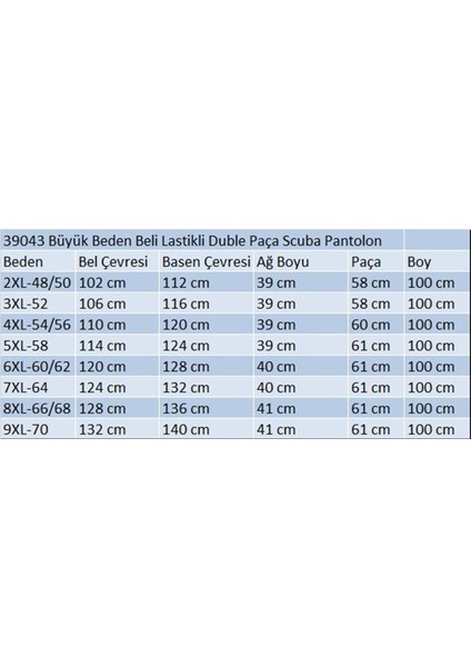 39043 Büyük Beden Beli Lastikli Duble Paça Scuba Pantolon-Bordo
