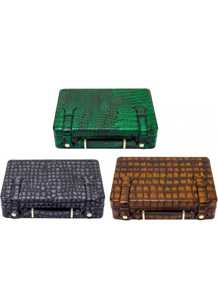 Croco Desen Seyahat Puro Kutusu Humidor Içi Sedir Kahve 18's