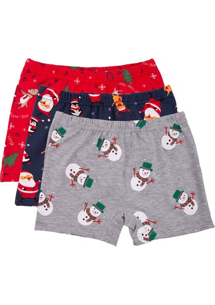 Yılbaşı Kız Çocuk BOXER3LÜ Paket Renkli