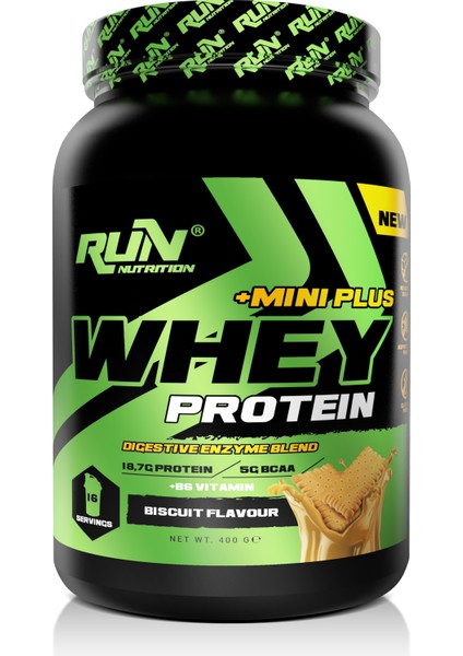 Whey Protein Mini Plus Bisküvi Aromalı - 400g - 16 Servis - Hediyeli