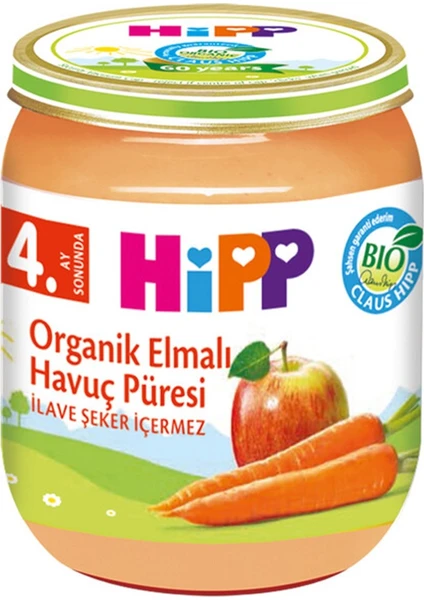 Organik Elmalı Havuç Püresi 125 gr