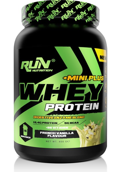 Whey Protein Mini Plus French Vanilya Aromalı - 400g - 16 Servis - Hediyeli