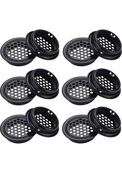Yuvarlak Havalandırma Izgarası Dolabı Havalandırma Deliği Izgarası 35MM 30 Parça Siyah Banyo Dolabı Dolap Ayakkabı Dolabı (Yurt Dışından)