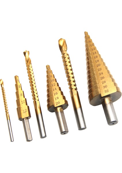 6 Adet/takım Hss Titanyum Matkap Ucu Sondaj Elektrikli El Aletleri Ahşap Delik Kesici Koni Matkap Podazz (Yurt Dışından) fırsatları
