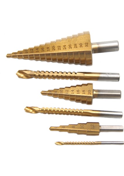 6 Adet/takım Hss Titanyum Matkap Ucu Sondaj Elektrikli El Aletleri Ahşap Delik Kesici Koni Matkap Podazz (Yurt Dışından) indirimleri