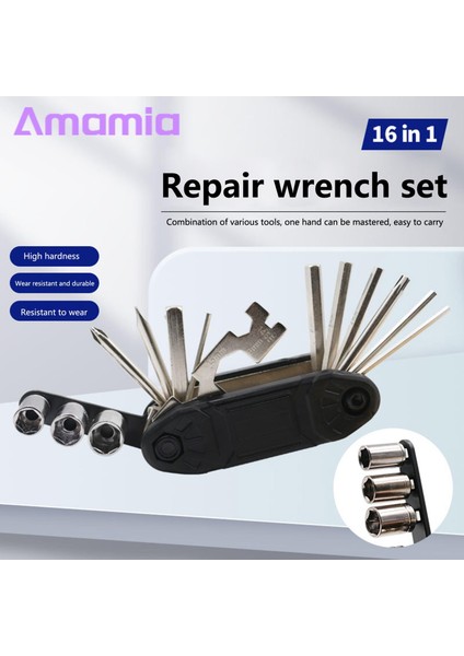 Amamia Bisiklet Tamir Anahtarı Çapraz Tornavida 16 In 1 Bisiklet Bisiklet Katlanabilir Tornavida Aracı (Yurt Dışından) fırsatları