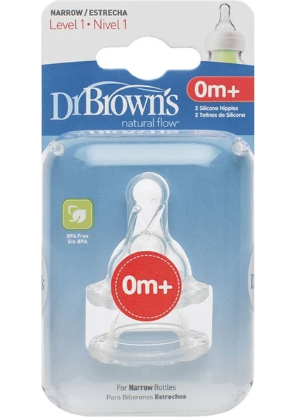 Dr. Brown's Options Dar Ağız Silikon Biberon Emziği 2li 0+ Ay 1.Aşama