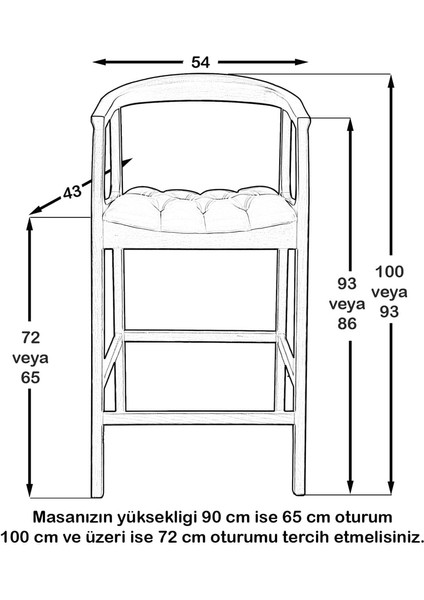York Bar Sandalyesi Siyah - 72 cm fırsatları