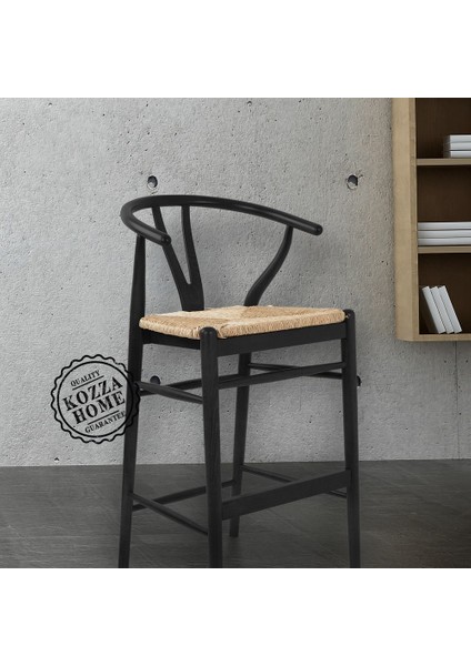 Dublin Hasırlı Bar Sandalye Siyah - 75 cm fiyatları