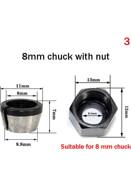 6/6.35/8mm Pens Chuck Somun Gravür Kırpma Makinesi Yüksek Hassasiyetli Bit Podazz (Yurt Dışından)