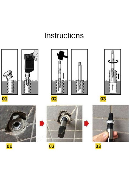 1/2 3/4 Inç Boru Dişi Onarım Dokunun Kırık Vida Çıkarıcı Donanım Aletler Set (Yurt Dışından) fırsatları