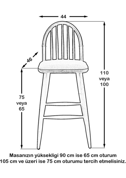 Jessie Bar Sandalye Naturel - 65 cm indirimleri