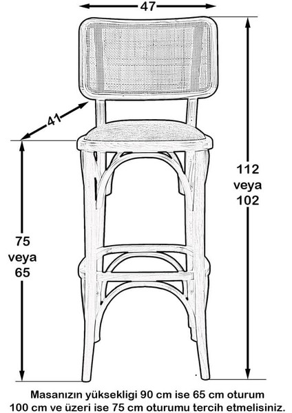 Scala Bar Sandalye Naturel - 75 cm indirimleri
