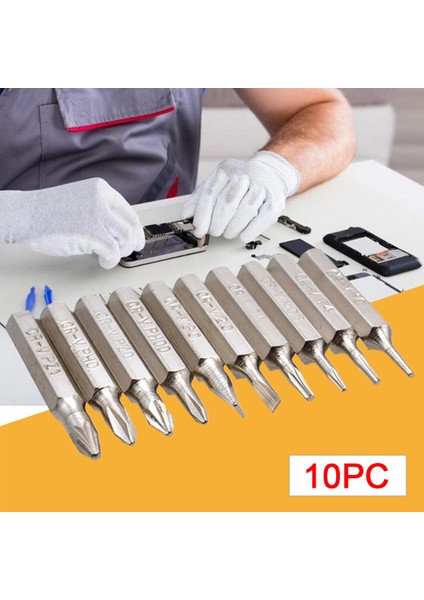 10 Adet 4mm Hex Tek Torx Çapraz Oluklu Kafa Tornavida Matkap Ucu El Aleti (Yurt Dışından)
