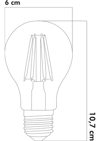 E27 LED FİLAMANLI RUSTIK AMPUL A60 Bal Cam 6W 2500k Gün Işığı ERD-37