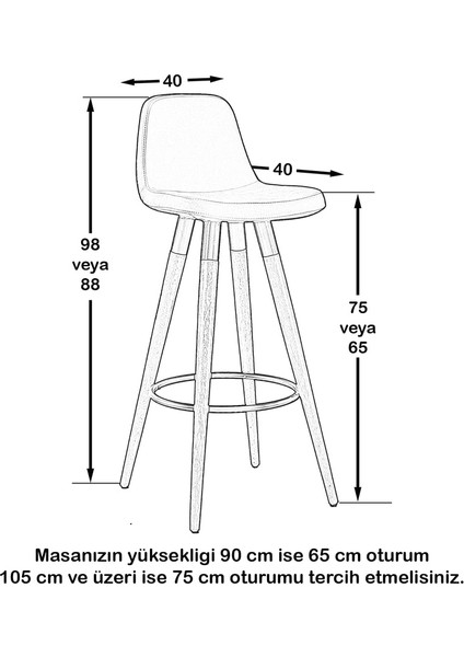 Retro 218 Bar Sandalye - 65 cm modelleri