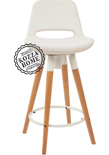 Retro 360 Döner Oturum Bar Sandalye Naturel - Beyaz - 75 cm fırsatları