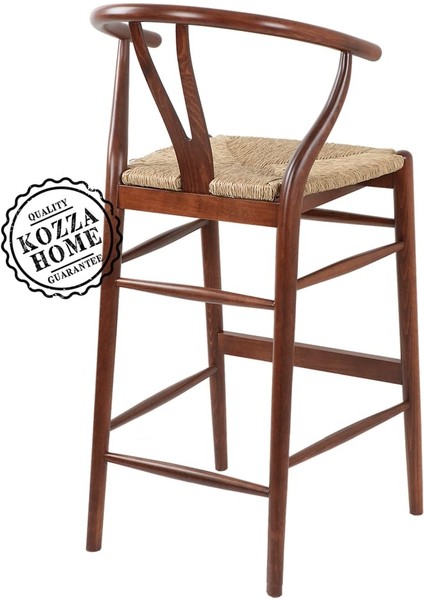 Dublin Hasırlı Bar Sandalye Ceviz - 75 cm