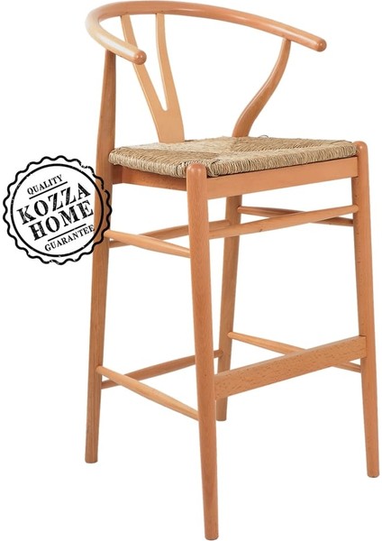 Dublin Hasırlı Bar Sandalye Naturel - 65 cm