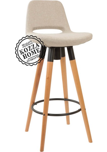 Retro 360 Döner Oturum Bar Sandalye Naturel - Keten - 65 cm