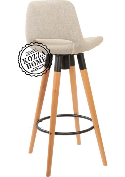 Retro 360 Döner Oturum Bar Sandalye Naturel - Keten - 65 cm