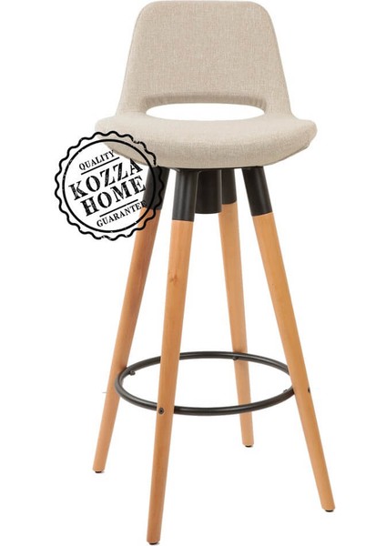 Retro 360 Döner Oturum Bar Sandalye Naturel - Keten - 65 cm