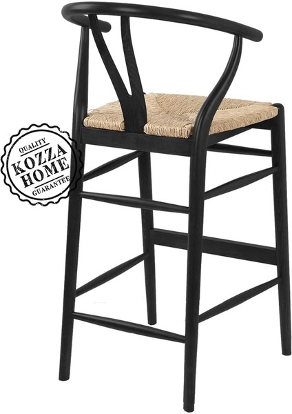 Dublin Hasırlı Bar Sandalye Siyah - 65 cm modelleri