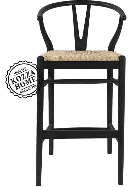 Dublin Hasırlı Bar Sandalye Siyah - 65 cm fırsatları
