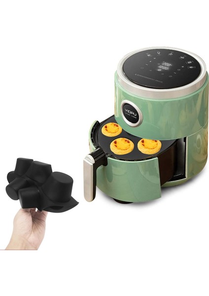 Holly Home Airfryer Silikon Pişirme Kalıbı Yuvarlak Kek Muffin Kalıbı 7 Bölmeli