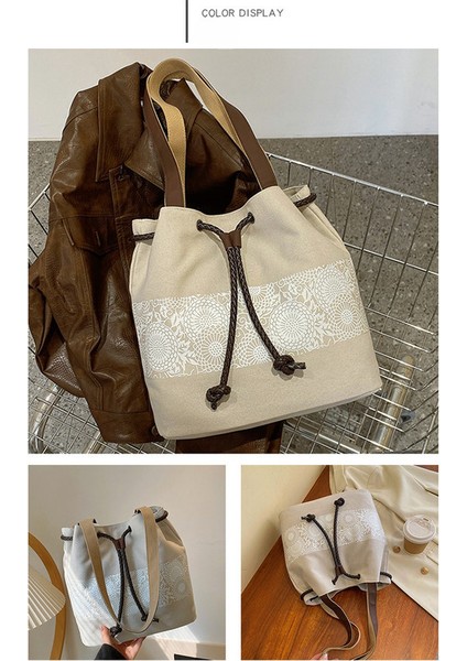 Kadınların Yeni Kanvas Moda Askılı Kova Çantası (Yurt Dışından) fırsatları