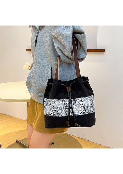 Kadınların Yeni Kanvas Moda Askılı Kova Çantası (Yurt Dışından) indirimleri