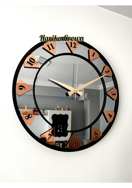 Gerçek Aynalı Dekoratif Duvar Saati (40 Cm)