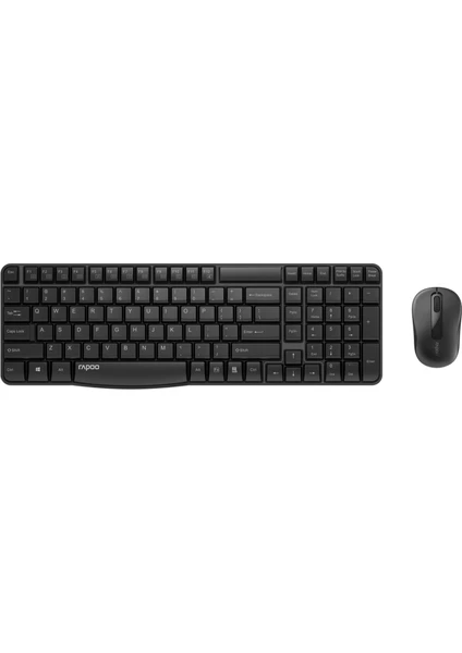 RAPOO 18431 X1800S Nano Alıcılı Kablosuz Türkçe Klavye Optik Mouse Set,Siyah