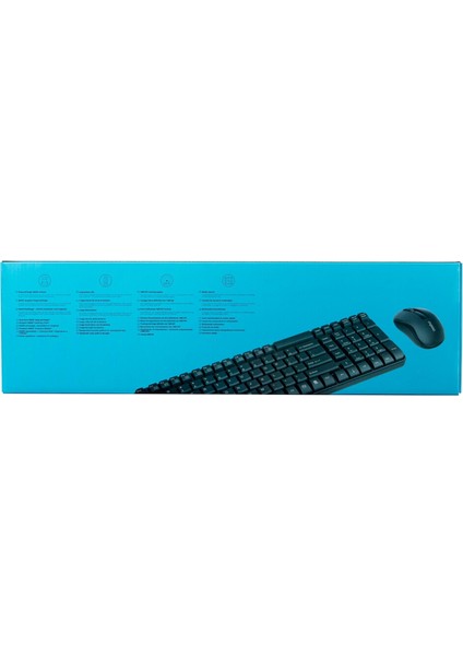 18431 X1800S Nano Alıcılı Kablosuz Türkçe Klavye Optik Mouse Set,Siyah