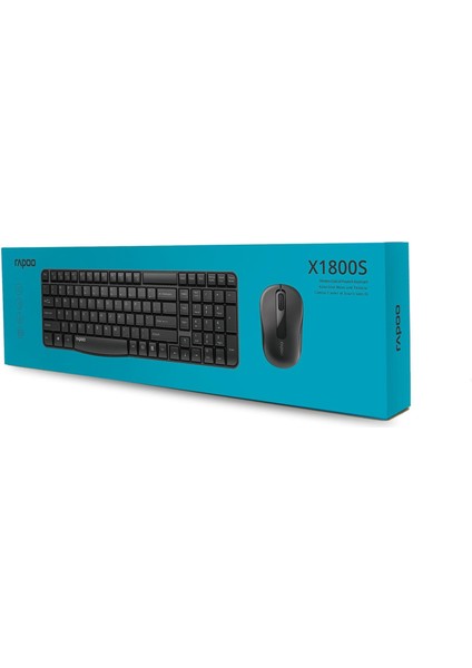 18431 X1800S Nano Alıcılı Kablosuz Türkçe Klavye Optik Mouse Set,Siyah