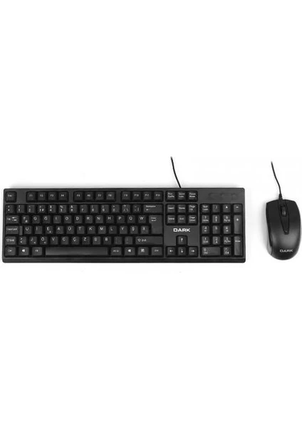 DARK Türkçe F Kablolu Ofis Klavye - Mouse Set DK-AC-KM1020F