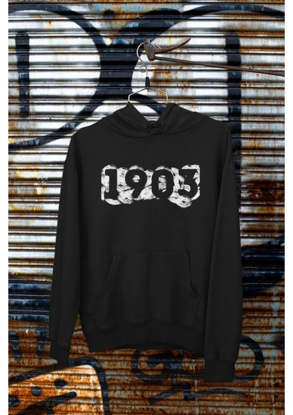 1903 Öpücük Baskılı Oversize Hoodie