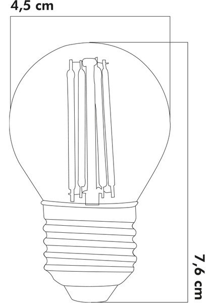 E27 LED FİLAMANLI RUSTIK AMPUL G45 Bal Cam 6W 2500k Gün Işığı ERD-43