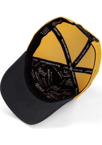 V1 Trucker Sincap - 1 Kod Logolu Unisex Antrasit-Sarı Şapka (Cap)