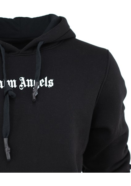 Erkek Kışlık Palm Premium Pamuklu Kumaş Üç Iplik Kapüşonlu Kanguru Cepli Sweatshirt Logolu Model Regular Fit fırsatları