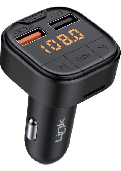 Linktech GR15 18W Pd + Qc3.0 LED Ekranlı  Fm Transmitter