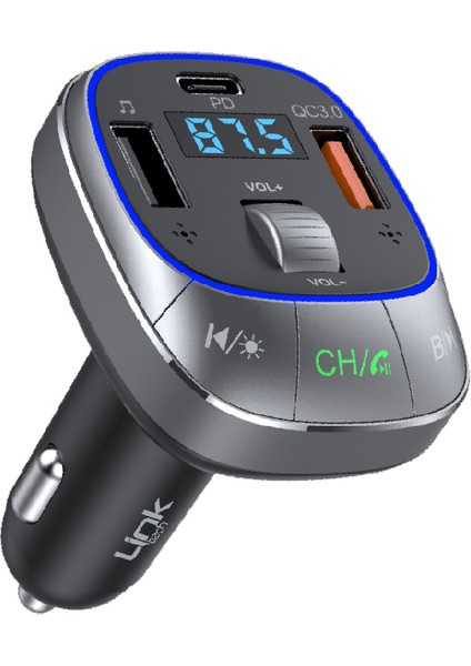 Linktech GF17 48W Pd + Qc3.0 LED Ekranlı Fm Transmitter