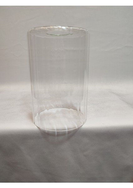 . Silindir Avize Camı.tam Şeffaf.kendinden Çizgili.(E.27)Çap:10.00cm-h:15.00cm.Normal ampule göre.
