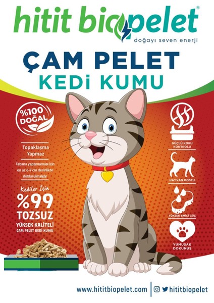 Hitit Biopelet Çam Peleti Kedi Kumu - 15 KG - 30 LT.